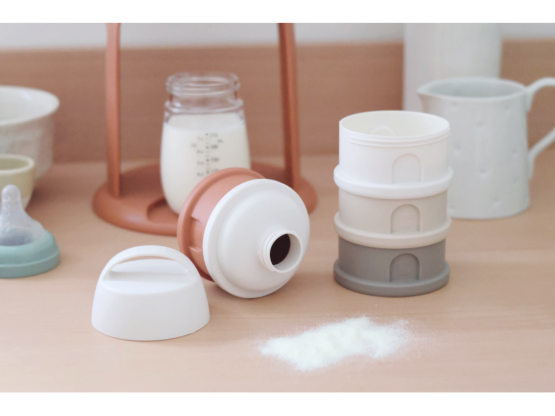 Sada kelímků na sušené mléko / svačinu Cotton White / Terracotta