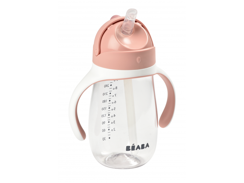 Hrnek s brčkem 300ml Old Pink