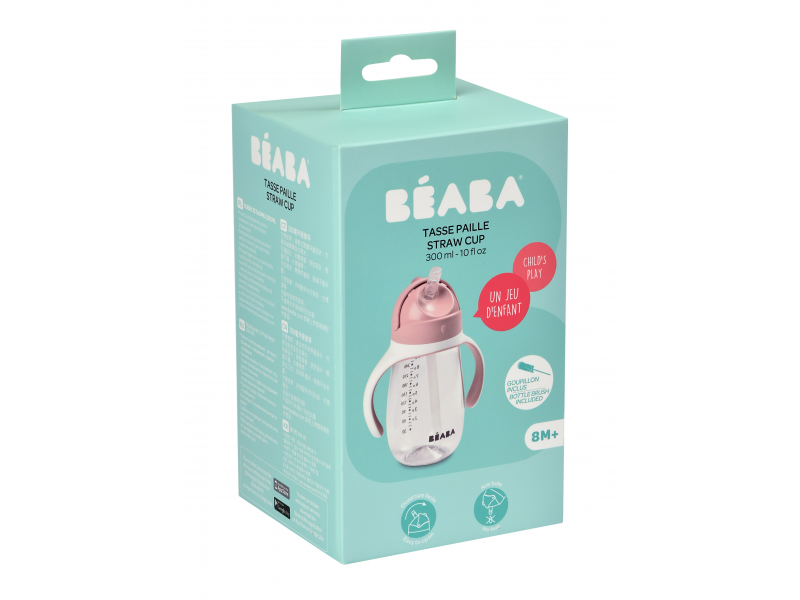 Hrnek s brčkem 300ml Old Pink