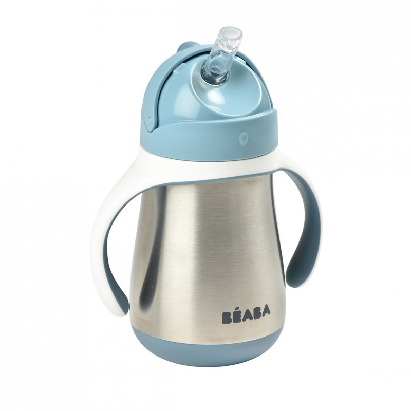 Hrnček termoizolačný so slamkou nerez 250ml Blue