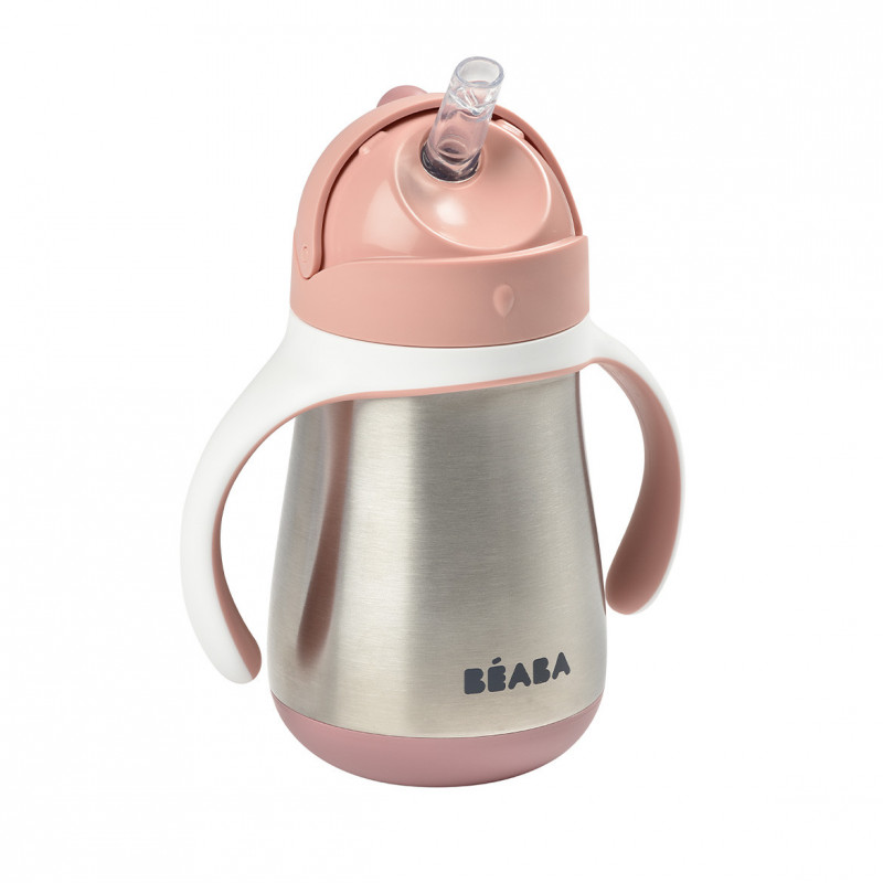 Hrnček termoizolačný so slamkou nerez 250ml Pink