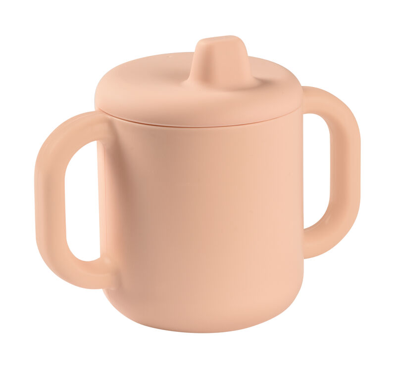 Hrnček s náustkom a držadlami silikónový Pink