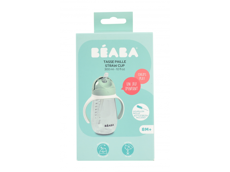 Hrnek s brčkem 300ml Sage Green