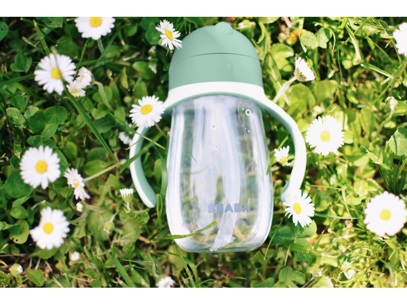 Hrnek s brčkem 300ml Sage Green