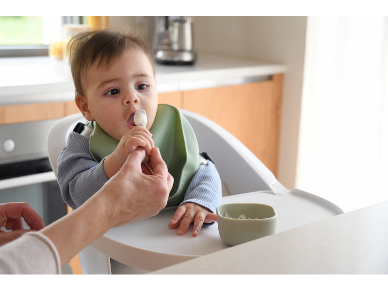 První trénovací lžičky silikonové 2 ks Terracotta / Velvet Grey