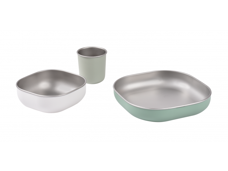 Jídelní sada nerez 3-dílná Sage Green