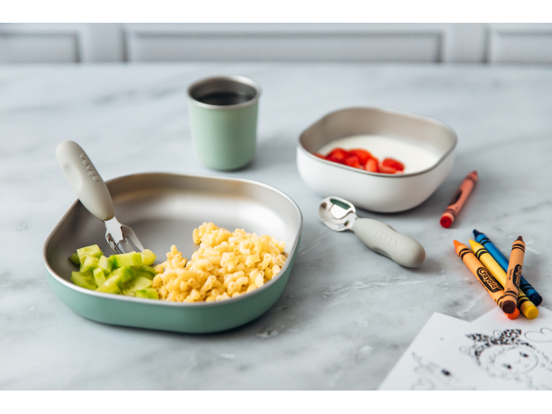 Jídelní sada nerez 3-dílná Sage Green