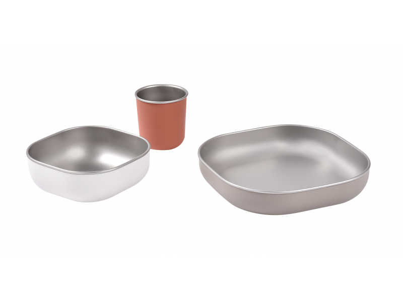 Jídelní sada nerez 3-dílná Terracotta