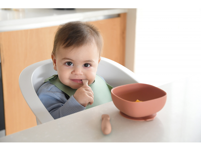 První trénovací lžičky silikonové 2 ks Praline / Clay