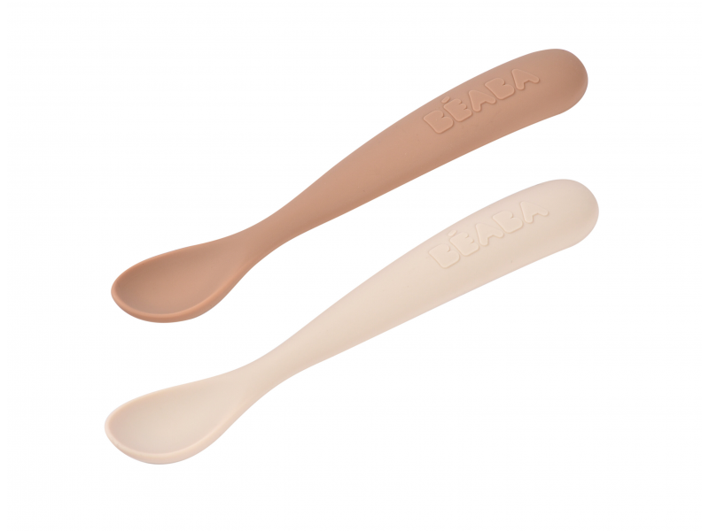 První lžičky silikonové 2 ks s pouzdrem Clay Praline