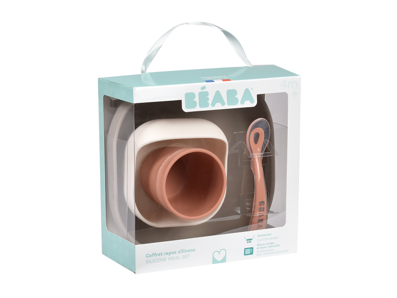 Jídelní sada silikonová 4-dílná Terracotta / Gazelle