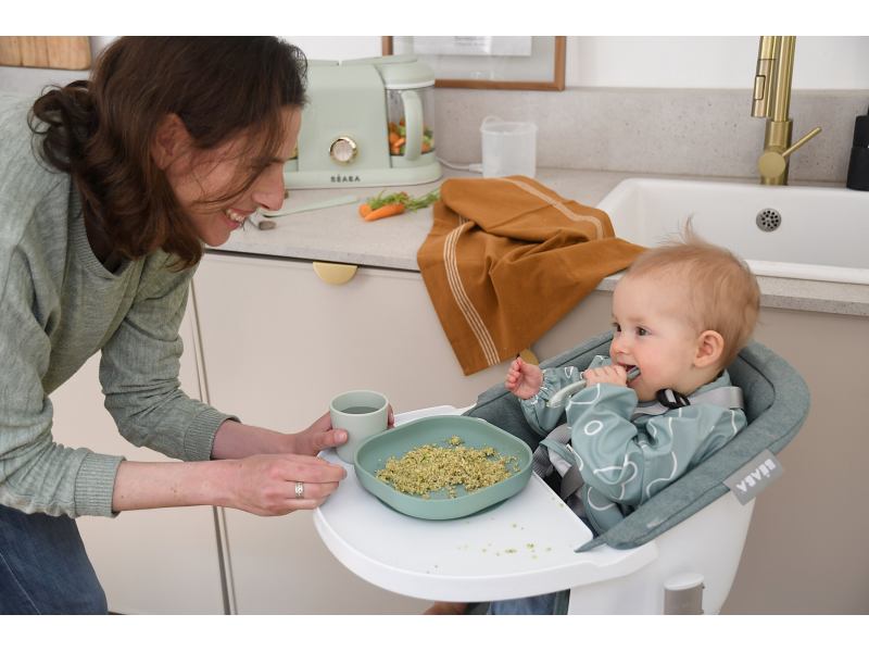 Jídelní sada silikonová 4-dílná Sage Green / Misty Green