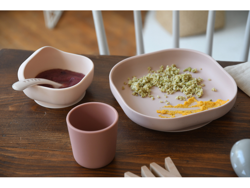 Jídelní sada silikonová 4-dílná Cotton Candy