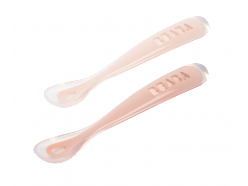 První lžičky silikonové 2 ks s pouzdrem Cotton Candy