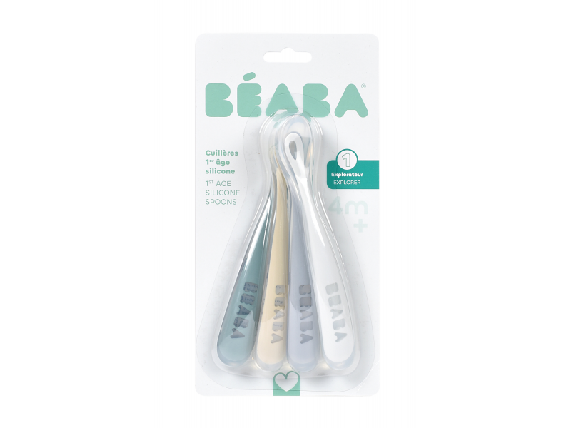 První lžičky silikonové 4 ks Pebble