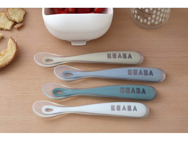 První lžičky silikonové 4 ks Pebble