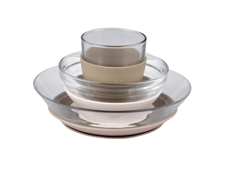 Jídelní sada skleněná s přísavkami Cotton Candy