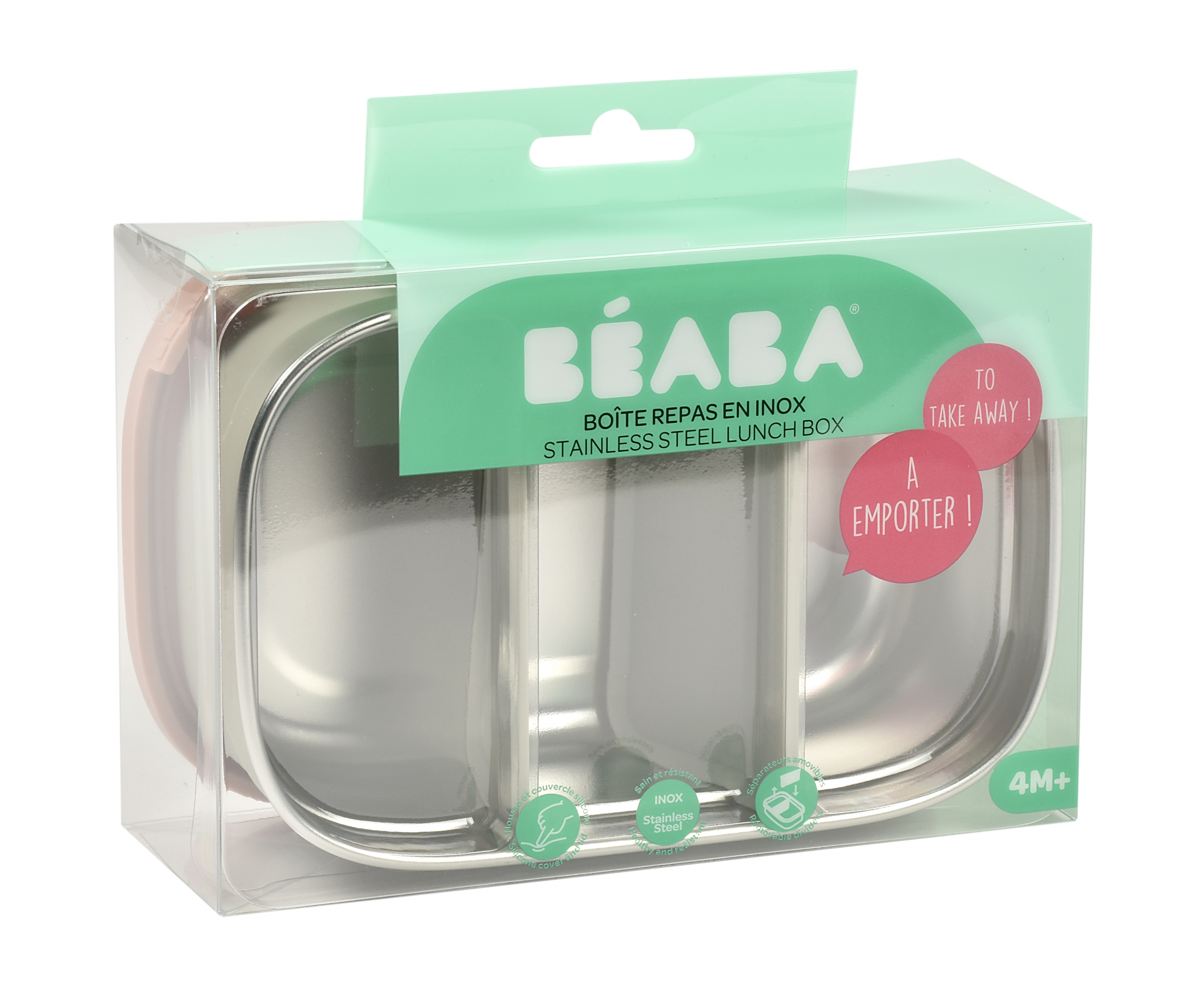 Svačinový box nerez Velvet Grey / Dusty Rose