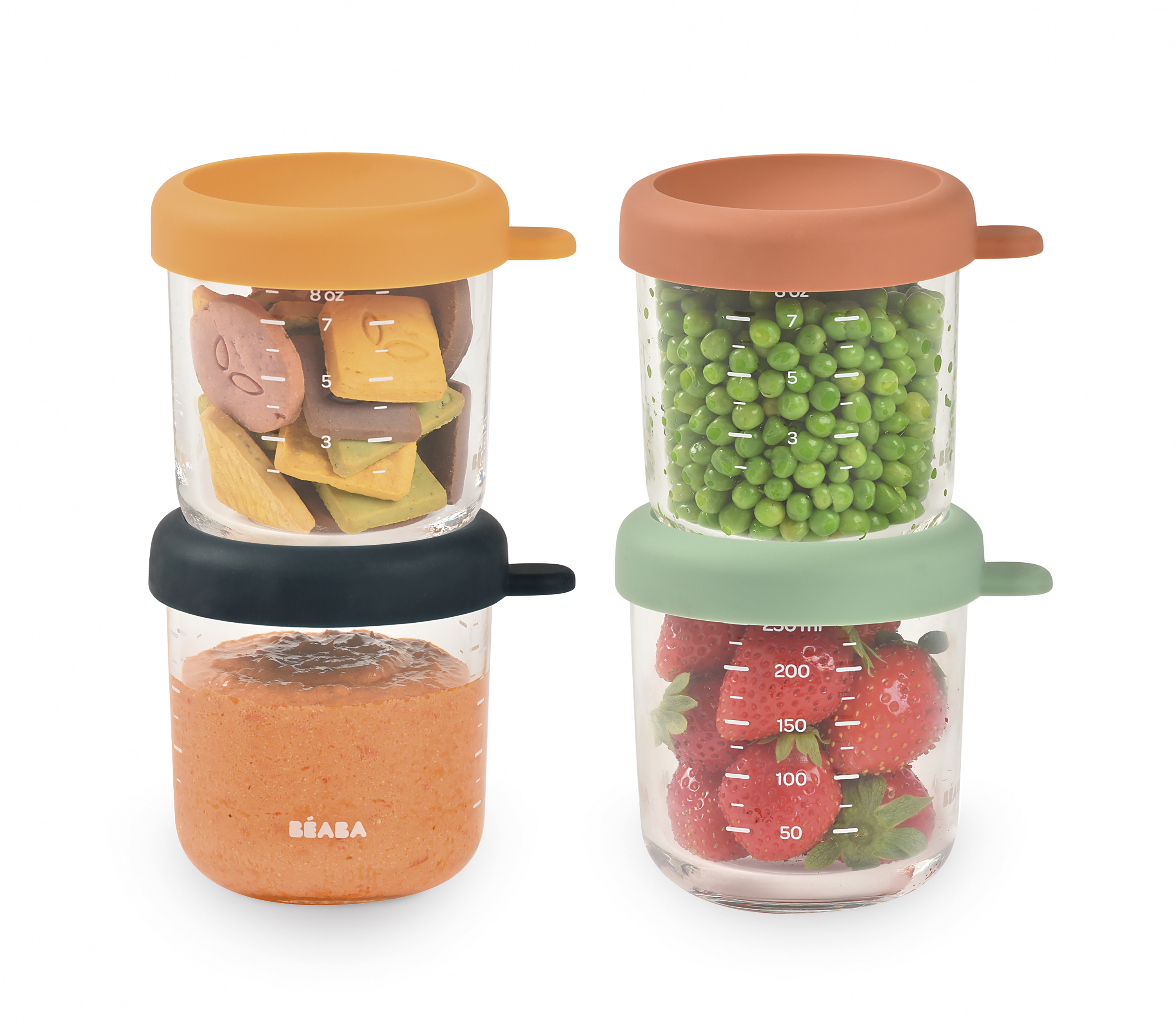 Kelímky na jídlo skleněné 4x 250 ml Sunrise