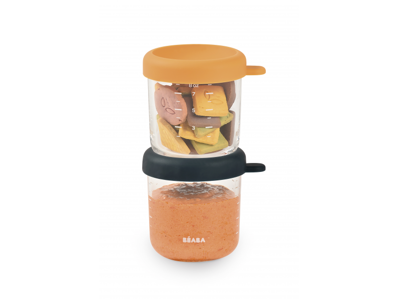 Kelímky na jídlo skleněné 2x 250 ml Blue Orange