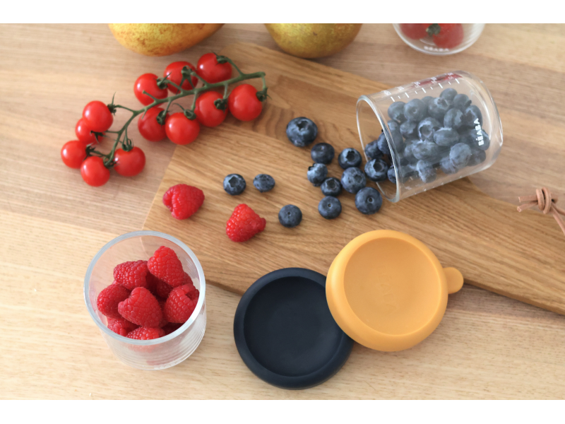 Kelímky na jídlo skleněné 2x 250 ml Blue Orange