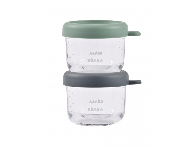 Kelímky na jídlo skleněné 2x 150 ml Green Grey