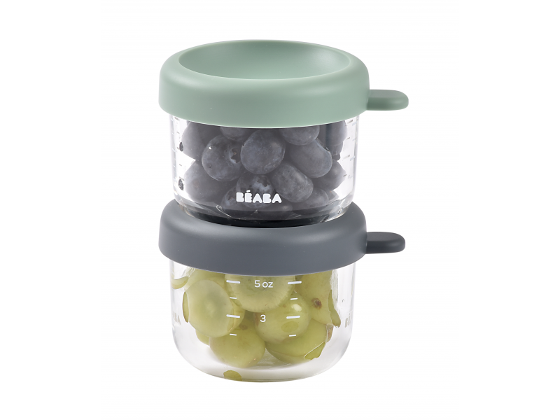 Kelímky na jídlo skleněné 2x 150 ml Green Grey