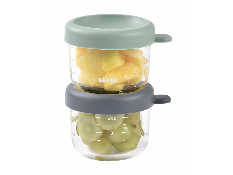 Kelímky na jídlo skleněné 2x 150 ml Green Grey