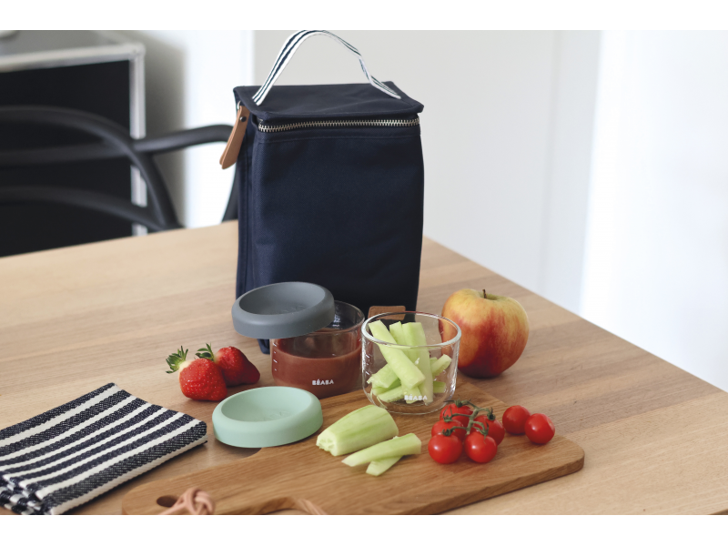 Kelímky na jídlo skleněné 2x 150 ml Green Grey