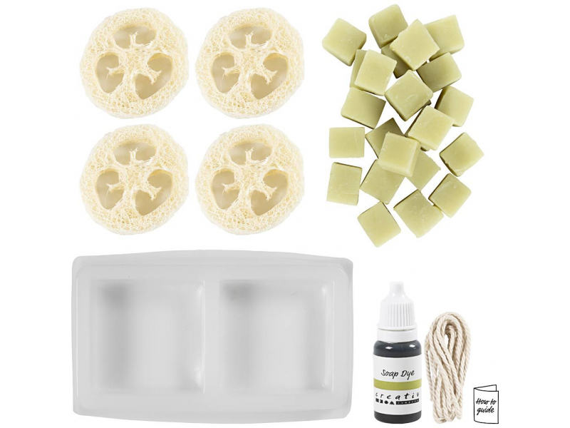 Kreativní sada výroba mýdla Loofah Olive Green