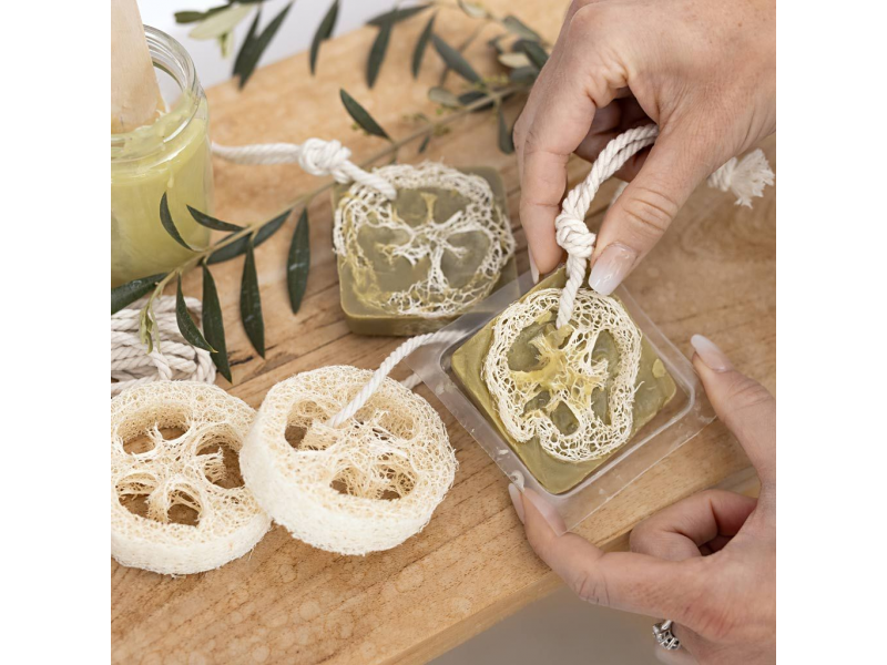 Kreativní sada výroba mýdla Loofah Olive Green