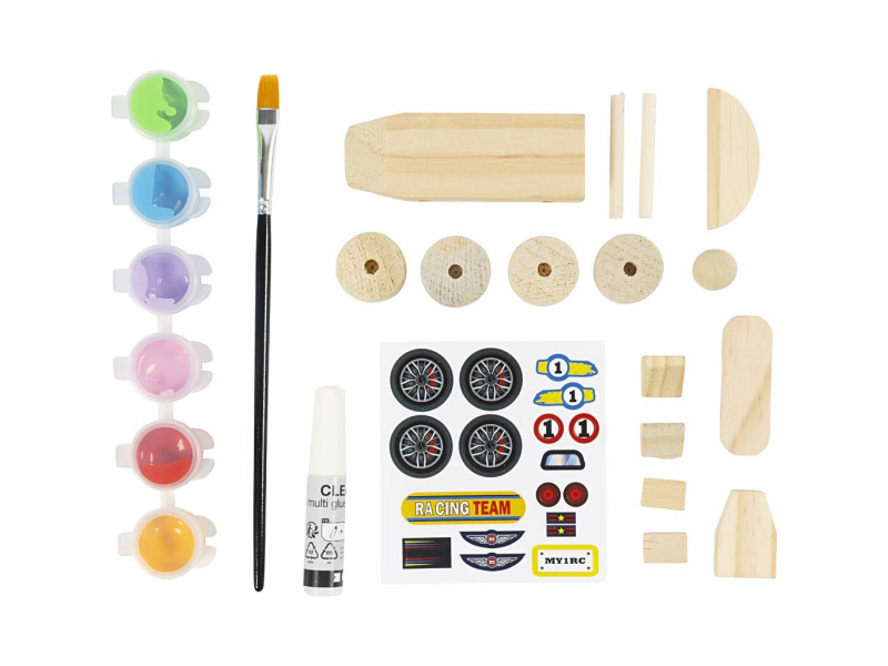 Kreativní sada Závodní auto dřevěné