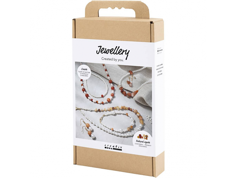 Kreativní sada Šperky s korálky s achátem a jantarem