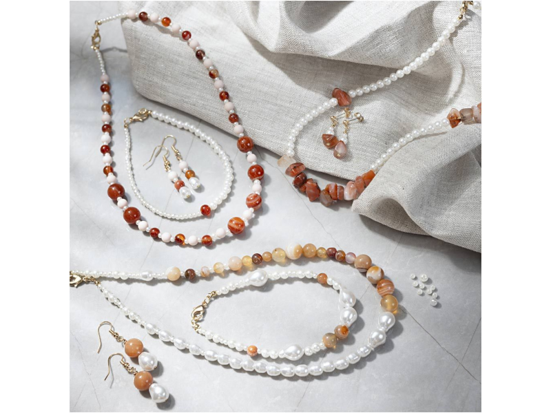 Kreativní sada Šperky s korálky s achátem a jantarem