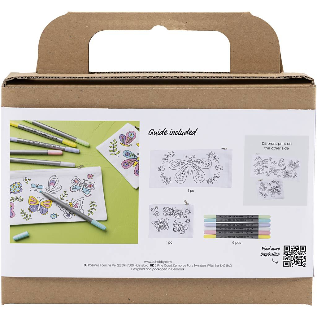 Kreativní sada Mini Craft Kit Textile Colouring Butterflies