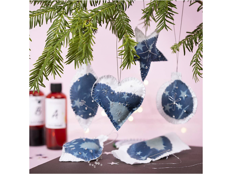 Kreativní sada Kyanotypie vánoční ozdoby