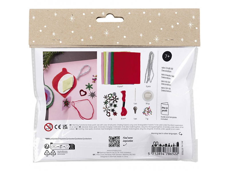 Kreativní sada Vánoční ozdoby plstěné