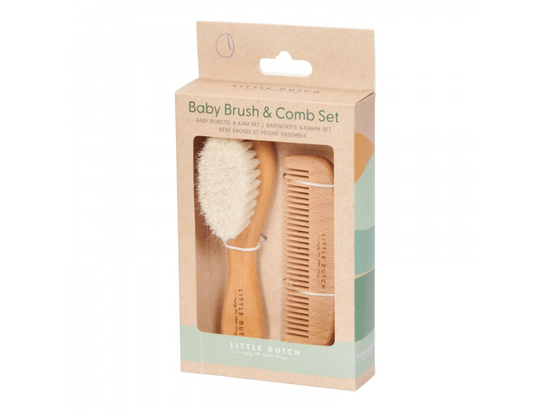 Dětský hřeben a kartáč dřevěný