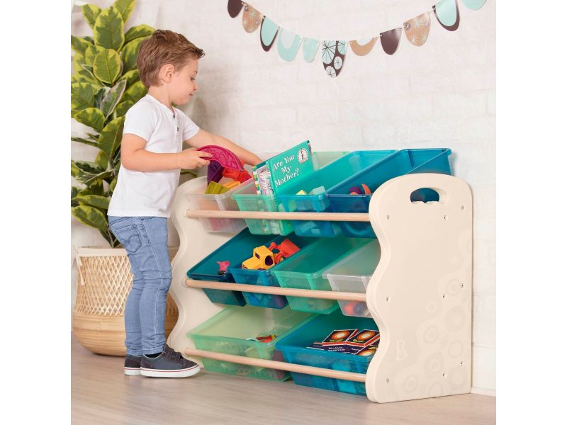 Organizér na hračky s ukládacími boxy