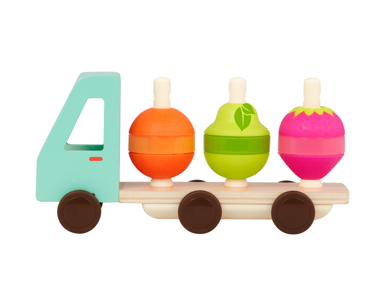 B-Toys Náklaďák dřevěný Stack & Roll Fruit Truck