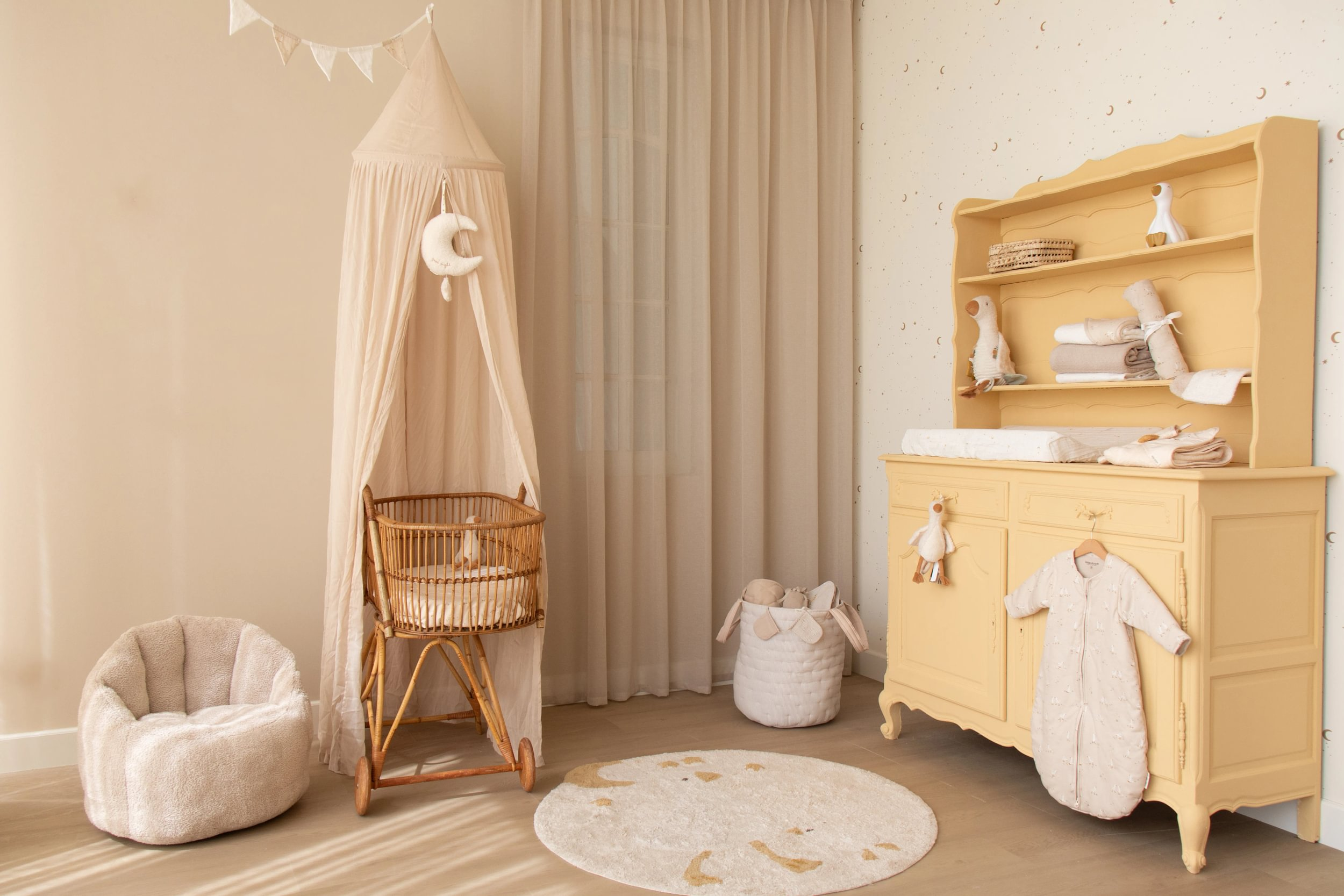 Nebesa nad postýlku mušelín Pure Soft Beige