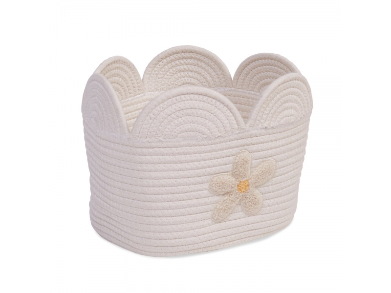 Koš na hračky Květina Off White 30x20x15 cm
