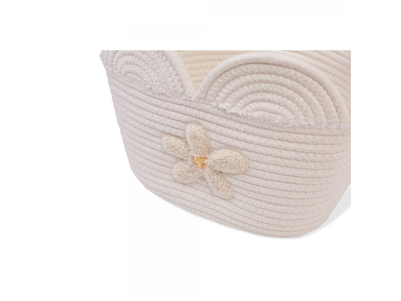 Koš na hračky Květina Off White 30x20x15 cm