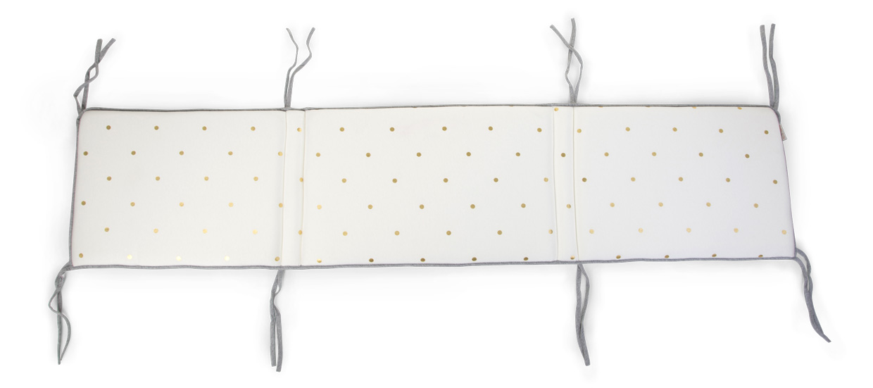 Mantinel do postýlky 35x170cm Jersey Gold Dots