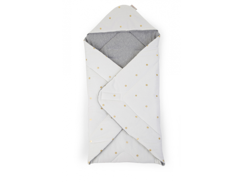 CHILDHOME RÝCHLOZAVINOVAČKA S KAPUCŇOU 75X75CM JERSEY GOLD DOTS