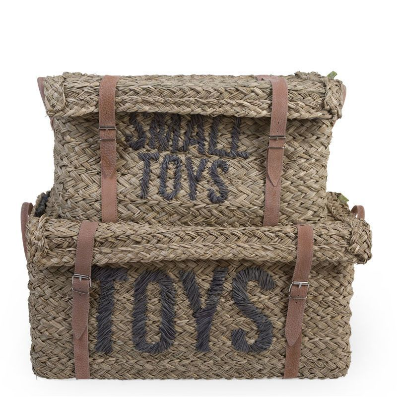 Slaměné koše na hračky 2 ks