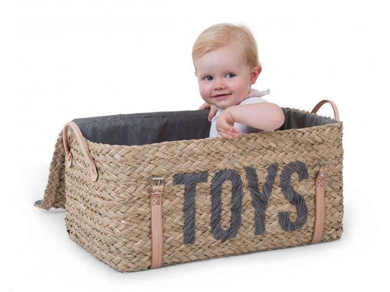 Slaměné koše na hračky 2 ks