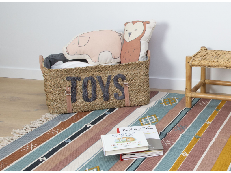 Slaměné koše na hračky 2 ks