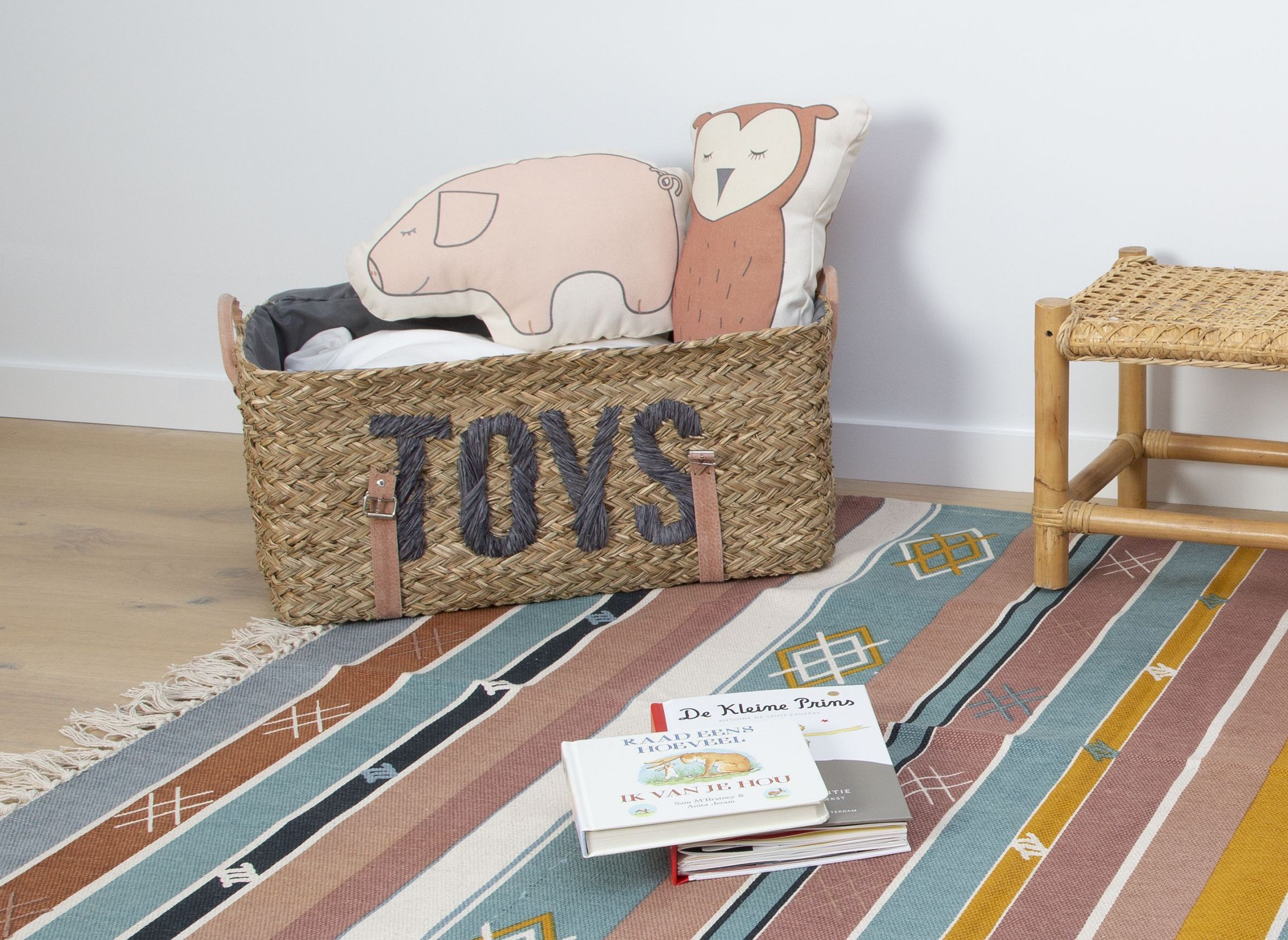 Slaměné koše na hračky 2 ks