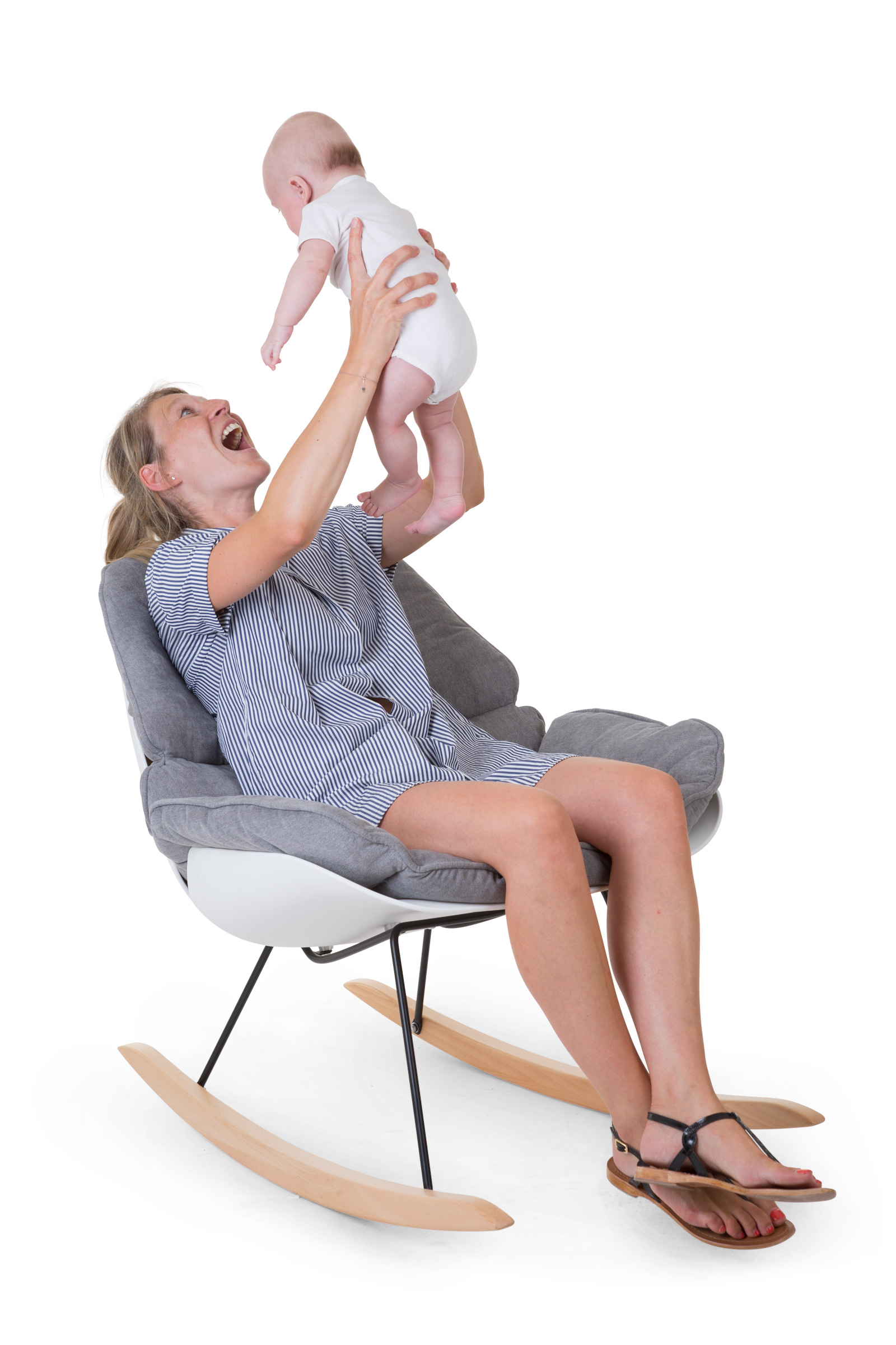 Houpací křeslo White Grey